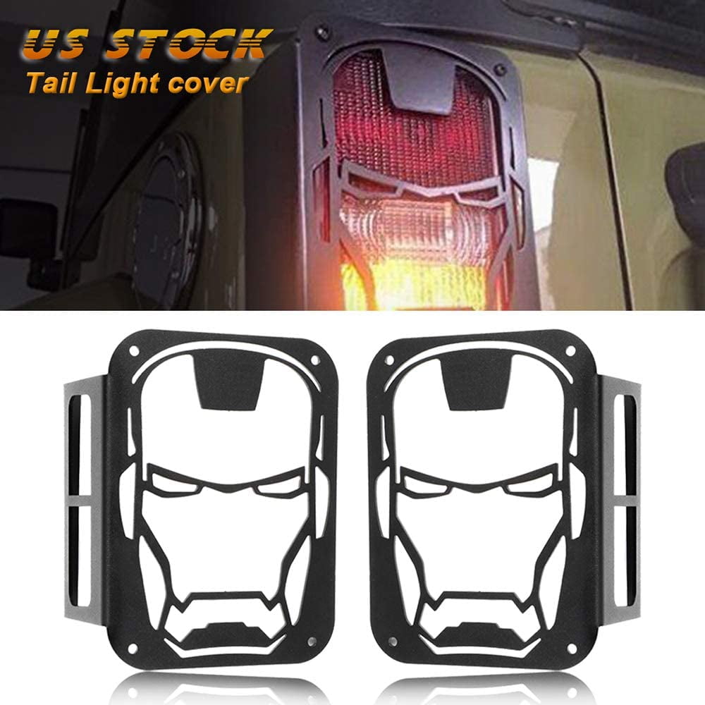 cciyu for Jeep Tail Light Protectors Black Rear Tail Light Covers