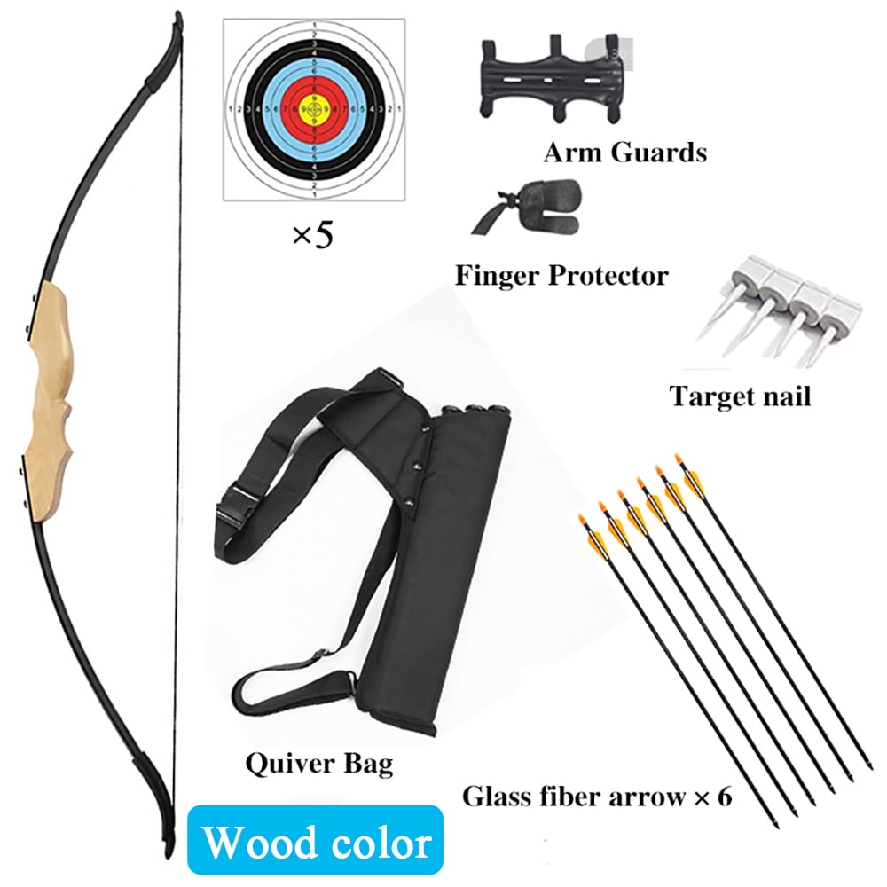 Outdoor Recurve Bow and Arrow Set 40 Pounds Adult Professional Hunting Bow and Arrow Shooting Practice Arrow Set Accessories