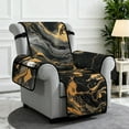 thumbnail image 2 of TSOVTHRID Black Golden Marble Texture Print Recliner Chair Covers Non-Slip Recliner Cover Dog Chair Cover Furniture Protector with Pocket, Elastic Strap Washable Slipcover for Dogs, Pets, 2 of 7