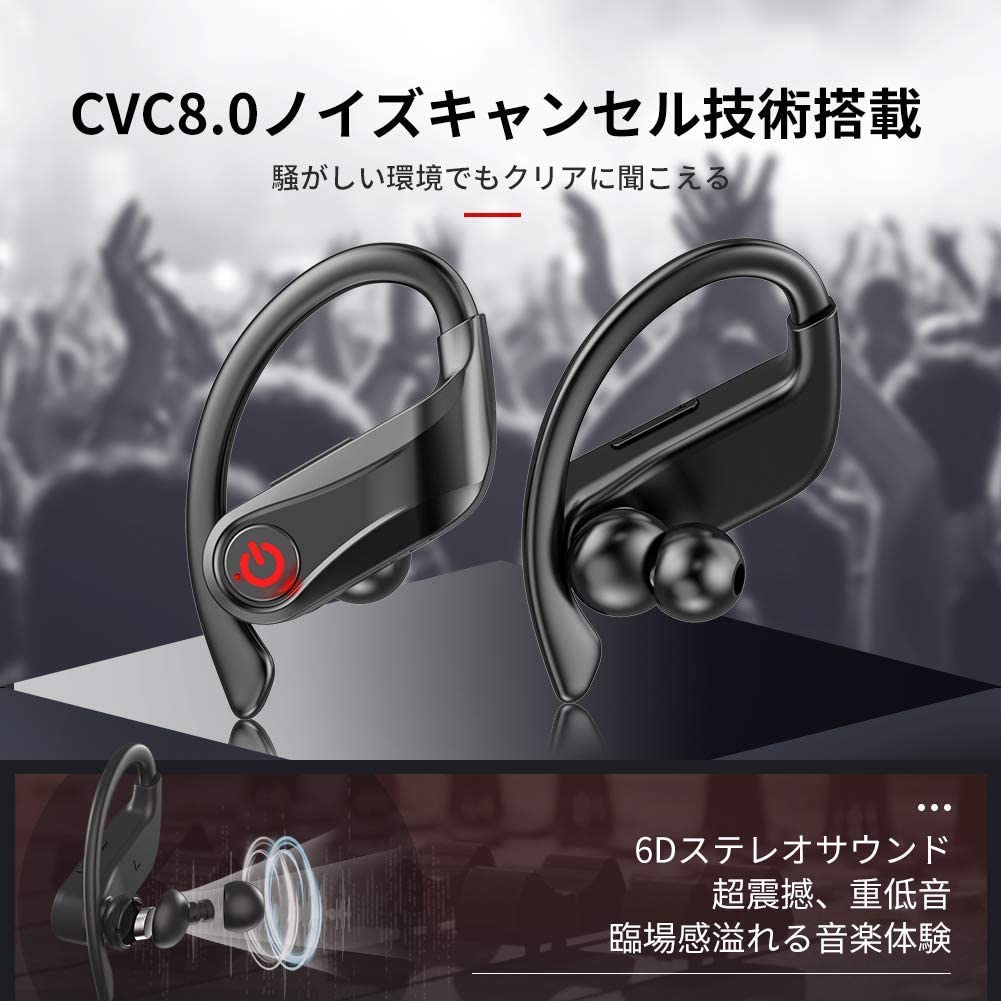 Bluetooth Sports Headphones, V5.0 True 