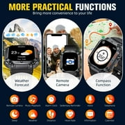 Pakrys Military Smart Watch for Men Women (Answer/Dial Call) 5ATM Waterproof Outdoor Tactical Fitness Tracker 2.02” Big Screen Rugged Sports Swimming Smart Watches for Android iOS