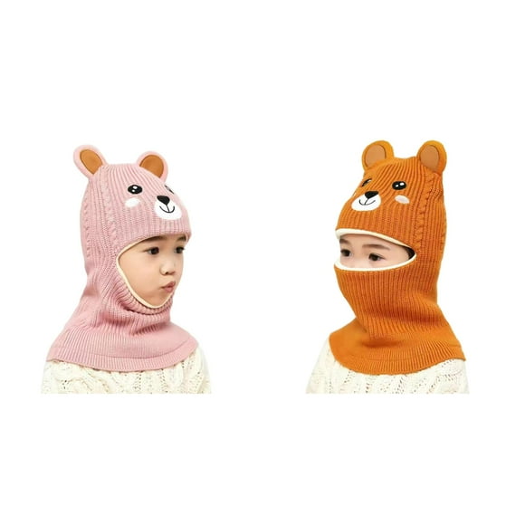 toraway Baby Hats 12-18 Months Sun 2 Pack Toddler Winter Hat Baby Warm Hat Lined Girls Boys Kids Cartoon Bear Ears Winter Hat Scarf Earflap Hood Skullss *2PCS 1PCS & Yellow 1PCS