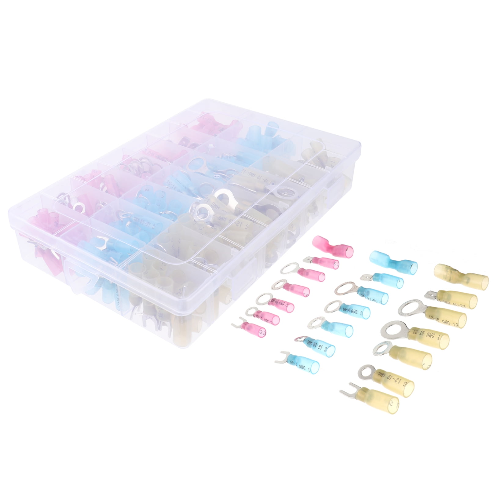 UPOUART 280pcs Heat Shrink Wire Connectors Insulated Terminals for Car Polyolefin Aluminum Alloy Assorted Colors