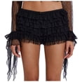 thumbnail image 3 of Women's Lolita Ruffled Shorts Low Rise Tiered Culottes Underwear Legging Skort, 3 of 9