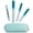 Blue & Green N Files & Light Blue Manicure, variant on Alban Czech Glass Nail File Set with Manicure Stick & Vegan Leather Cosmetic Case (Royal Blue Nail Files, Royal Manicure Stick & Light Blue Cosmetic Case)
