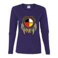 thumbnail image 2 of Medicine Wheel Dreamcatcher Native American Pop Culture Womens Graphic Long Sleeve T-Shirt, Purple, X-Large, 2 of 3