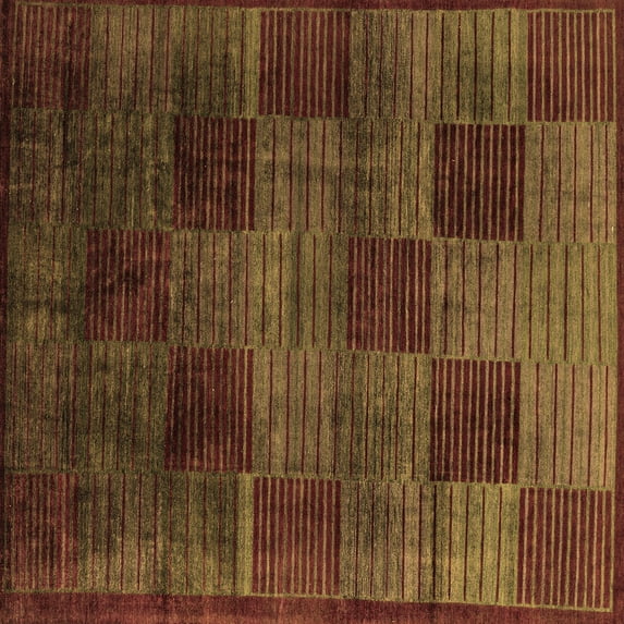 Ahgly Company Indoor Square Abstract Brown Modern Area Rugs, 8' Square