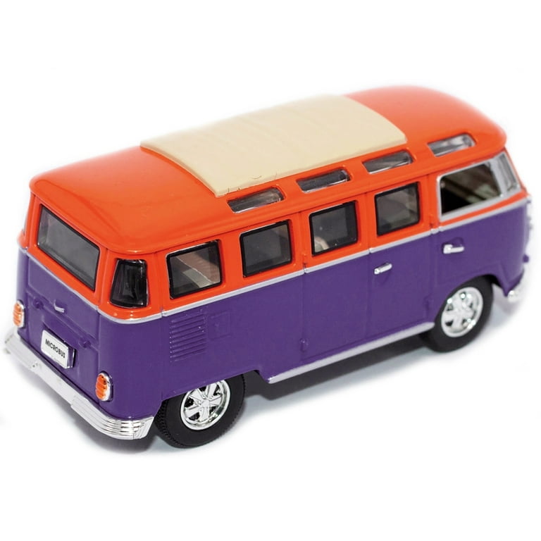 1962 Volkswagen Microbus Van Bus Orange/Purple 1/43 Diecast Car by