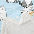 thumbnail image 4 of Cartoon Cat Sherpa Blanket,Cute Kitten Print Blanket for Kids Boys Girls Toddler Cat Lover,Cat Paw Print Throw Blanket for Bed Sofa Couch,Kawaii Pet Theme Plush Blanket Blue Baby 30"x40", 4 of 6