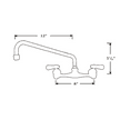 thumbnail image 2 of 8 in. Widespread 2-Handle Wall Mount Utility Faucet in Polished Chrome, 2 of 2