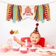 thumbnail image 5 of WORGEOUS Suministros de fiestas para bebés de 3 PC para el primer cumpleaños Circus Carnival Tema Colorido Banner Cake Flag Gat Gat de un año de cumpleaños de un año, 5 of 8