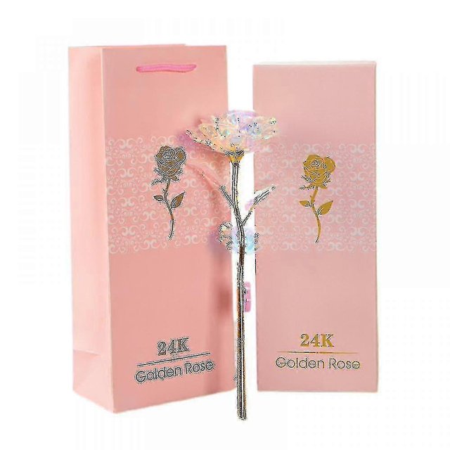 Rosa dorada luminosa LED para regalo de San Valentín, ramo simulado de 24 quilates para regalo del Día de la Madre