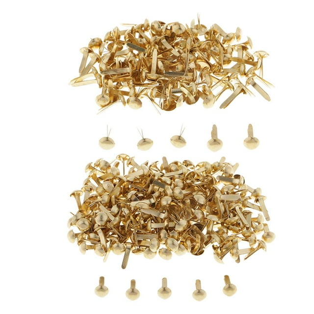 segolike 400pcs Assorted Color Metal Round Head Brads Paper Craft Scrapbook Fasteners
