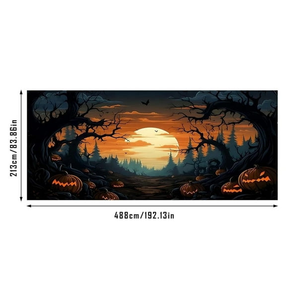Rbaofujie Halloween Pumpkin Garage Door Banner Undead Holiday Party Banner Halloween Decorations