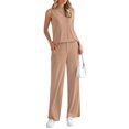 thumbnail image 3 of Conjunto Deportivo de 2 Piezas para Mujer PRETTYGARDEN Khaki Talle Grande, 3 of 8
