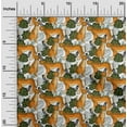 thumbnail image 2 of oneOoneCottonCambricOrangeFabricTropicalLeafWithAnimalQuiltingSuppliesPrintSewingFabricByTheYard42InchWide, 2 of 4