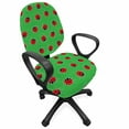 thumbnail image 1 of Entomology Office Chair Slipcover, Cartoon Style Repetitive Ladybugs on a Meadow, Protective Stretch Decorative Fabric Cover, Standard Size, Red Green, by Ambesonne, 1 of 4