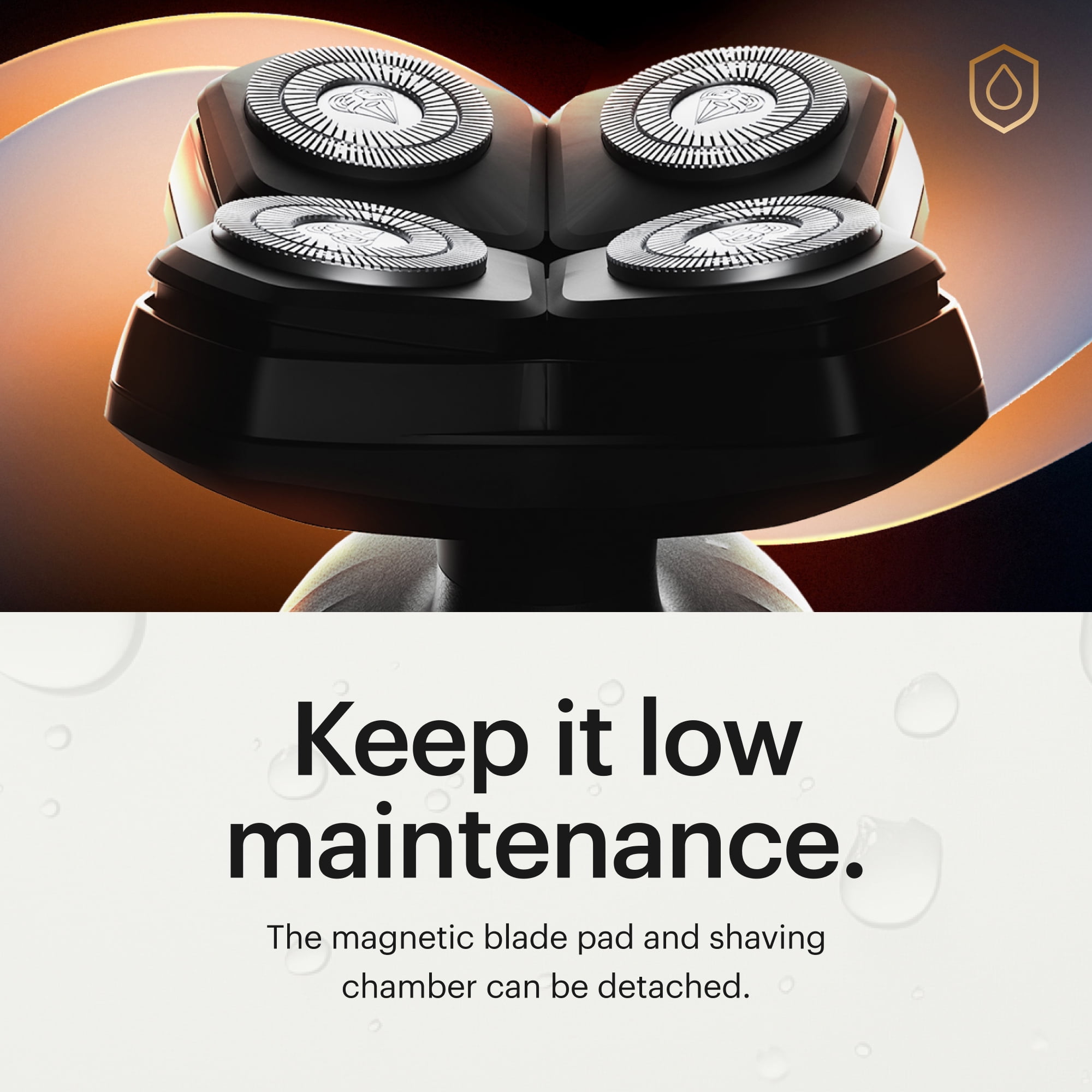 MANSCAPED® The Dome Shaver™ PLUS Men’s Head Shaver – Four Double-Track Rotary Blades with SkinSafe® & FlexAdjust Technology - Black