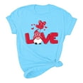 thumbnail image 4 of ICHUANYI Women's T-shirt Valentine's Day Tee Shirts Short Sleeve Crew Neck Tops Cloth New Trending, 4 of 5