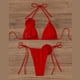 thumbnail image 5 of Microbikini con estampado de flores en 3D para mujer, bañador Sexy de retazos en blanco y negro con realce, minibikini triangular para verano, 2024, 5 of 5