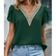 thumbnail image 5 of Top de verano de manga corta, top de verano para mujer, top informal de verano, top de verano con cuello en V, elaborado por expertos, 5 of 7