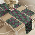 thumbnail image 2 of Ambesonne Flamingo Table Runner & Placemats, Zoo Animals in Pink, Placemat 4 pcs + Runner 16"x90", Hot Pink Green Black, 2 of 2