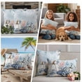 thumbnail image 5 of Pumpkin Starfish Outdoor Waterproof Pillow Covers, Blue Thanksgiving Coastal Autumn Decorative Square Throw Pillowcase Sofa Cushion Sham for Patio/Couch/Chair, 24"x24" 2 Pack, 5 of 8