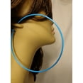 thumbnail image 2 of Blue Hoop Earrings Large 3 inch Simple Thin Hoops, 2 of 3
