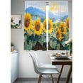 thumbnail image 5 of Sheer Curtain Panels Sunflower Rod Pocket Voile Window Curtains Mountain Scenery Window Treatments Ligh Filtering Privacy Curtain Drapes for Bedroom Living Room 2 Panel Set 72 Inch Length,, 5 of 9