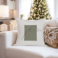 thumbnail image 4 of Ethan Taylor Botanical Throw Pillow Soft Cushion Cover 'Plant Minimalist III Line Art Botanicals Leaf' Modern Pattern Decorative Square Accent Pillow Case, 16x16 Inches, Brown, Gray, 4 of 5