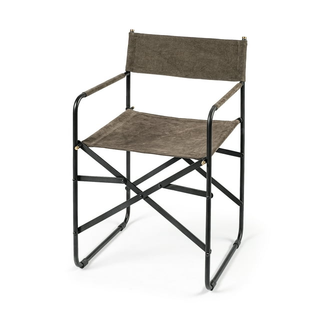 Chaise de Salle à Manger en Cuir Marron avec Cadre en Fer Noir