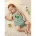 thumbnail image 3 of BemeyourBBs Baby Boy First Birthday Romper Overalls Outfit One Years Old 1st Birthday Clothes Sleeveless Square Neck Animal Balloon Embroidery Bodysuit Playsuit, 3 of 8