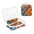 thumbnail image 3 of Clear Makeup Bags with Handle Large Opening 2 Pack Set Toiletry Bag Quart Size Bag, for Women Man Traveling Travel Essentials, Toiletries and Other. Colorful Leather Pattern, 3 of 5