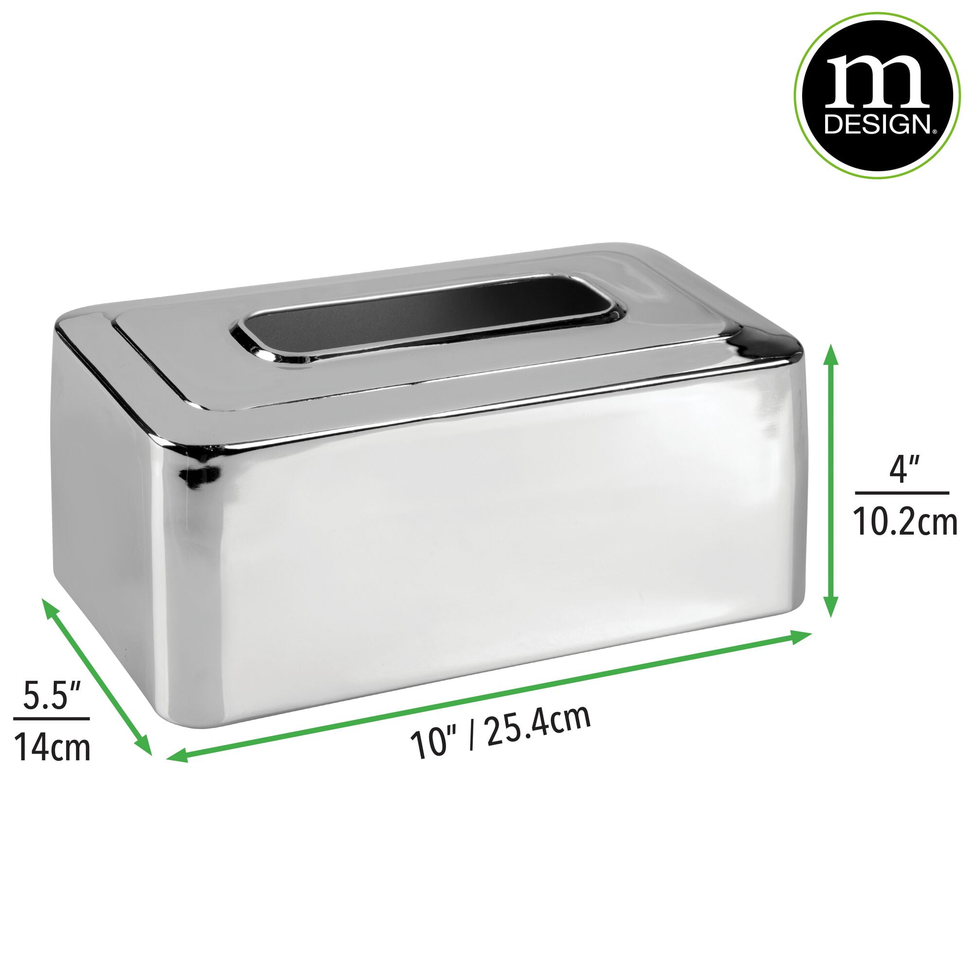 Buy mDesign Metal Modern Tissue Box Cover Decorative Rectangular Facial