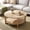 Nature, variant on MCPRST 35" Round Coffee Table, Rustic Wood,Center Table with Storage Shelf for Living Room Bedroom, Walnut