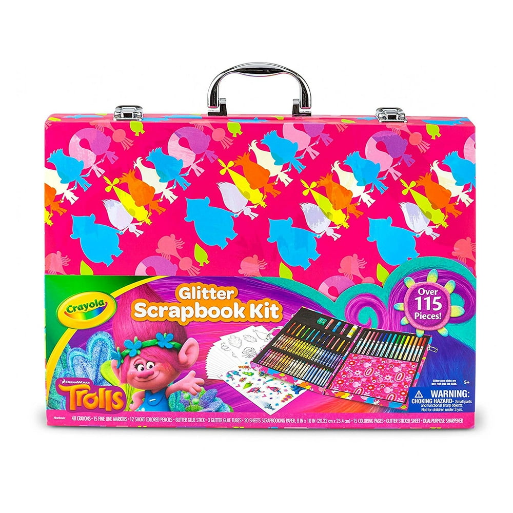 Crayola Trolls Glitter 115 Piece Scrapbook Kit