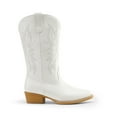 thumbnail image 3 of DREAM PAIRS Women's Cowboy Boots Mid Calf Chunky Heel Embroidery Stitched Cowgirl Western Boots, 3 of 7