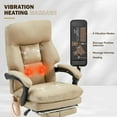 thumbnail image 6 of HOMREST Ergonomic Office Chair with 6-Point Massage & Heating, Adjustable Executive Desk Chair with Retractable Footrest, PU Leather Home Office Desk Chair for Home & Office (Khaki), 6 of 18