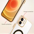 thumbnail image 2 of for iPhone 12 Case Plating Magnetic Crystal [ Support for Magsafe ] Luxury Case Camera Protector Shockproof Protective Anti-Skid Edge Cover Screen Protector Cover Phone Case -White, 2 of 6
