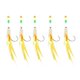 thumbnail image 1 of 5x Candillas de pesca marina múltiples ganchos con suministros de pesca de plumas con perlas luminosas Cebos señuelos para agua salada de agua dulce amarillo, 1 of 8
