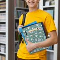 thumbnail image 6 of HELLHERO Zipper Bag for Reader, 8.66 x 11.42 Christian Bag with Handle, Prayer Teal Floral Pattern for Books Lovers, 6 of 7