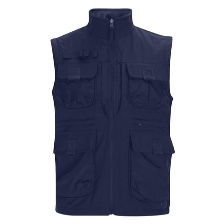 Womens Tank Tops- Cargo Vest for Women Casual Sleeveless Lightweight Outdoor Fishing Safari Travel Photo Vest with Multi Pockets Blue XXXXL
