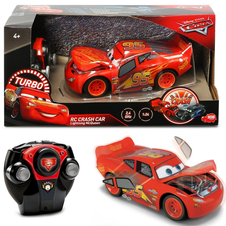 Cars Jada Toys 1-24 Scale Disney Pixar Lightning McQueen Crash Car Radio  Controlled Toy Car Remote Control