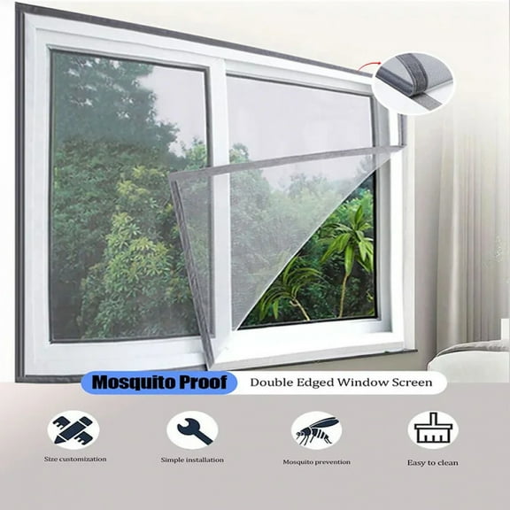 Summer, home use, simple, gray, mosquito net mesh, multi size screen window, 2cm self-adhesive tape, screen window, curtain mesh