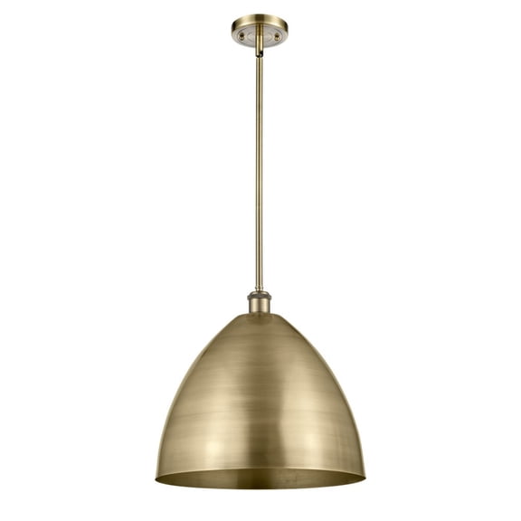 516-1S-AB-MBD-16-AB Innovations Lighting Ballston Cone - 1 Light Dome Pendant In Industrial Style-16.75 Inches Tall and 16 Inches Wide-Antique Brass