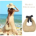 thumbnail image 6 of CNV Women Hand Carry Only Straw Bag, Crescent Summer Beach Purse, Soft Faux Straw Tote 2025, 6 of 6