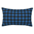 thumbnail image 1 of Fotbe Blue Black Plaid Funda de Almohada Decorativa Estilo Occidental, Lujo en Algodón, Fundas para Almohadas King, Cojín Estampado para Decoración del Hogar-16"x24", 1 of 6