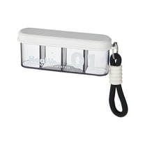 YIMWNYI 4-Compartment Portable Medication Storage Box, Transparent Design with Sealing Lock, Travel Organizer for Pills, Jewelry, Small Items, and More