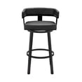 thumbnail image 2 of Swivel Barstool with Curved Open Back and Metal Legs, Dark Gray- Saltoro Sherpi, 2 of 5