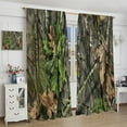 thumbnail image 4 of Camo Forest Curtains,Camouflage Tree Conifer Oak Branches Leaves Mossy Hunting Lodge Camp Cabin Theme Windows Curtain for Bedroom Living Room Home Decor 42x63in Blackout, 4 of 6
